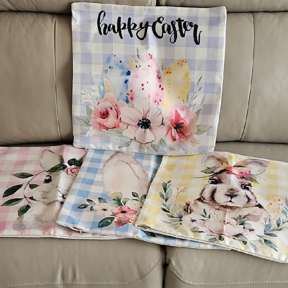 4 Floral Easter Pillow Covers